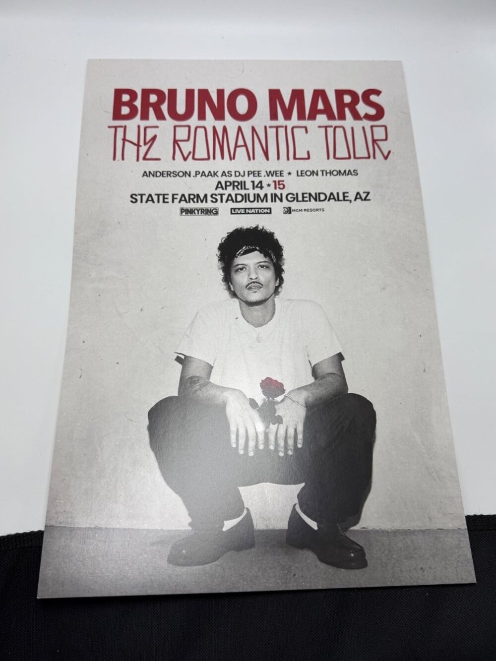 Bruno Mars The Romantic Tour Poster April 14-15 2026 Glendale AZ